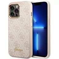 Etui i futerały do telefonów - Guess GUHCP14XHG4SHP iPhone 14 Pro Max 6,7" różowy/pink hard case 4G Vintage Gold Logo - miniaturka - grafika 1