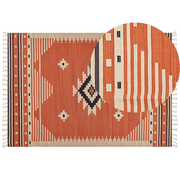Dywany - Dywan bawełniany kilim 160 x 230 cm pomarańczowy GAVAR - miniaturka - grafika 1
