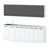 Meble kuchenne - Meble kuchenne modułowe kuchnia vero 2.6m zestaw nowoczesny szary biały mat - miniaturka - grafika 1