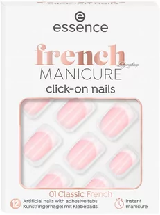 Essence - FRENCH Manicure Click-on Nails - Sztuczne paznokcie - 01 CLASSIC FRENCH - Sztuczne paznokcie i akcesoria - miniaturka - grafika 1