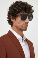 Okulary przeciwsłoneczne - Burberry okulary przeciwsłoneczne męskie kolor czarny - miniaturka - grafika 1