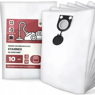 10x Worek do Odkurzacza Starmix Gs 1030 Hmt Syntetyczny Tekstylny Worki G9 - Worki do odkurzaczy - miniaturka - grafika 1
