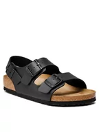 Sandały damskie - Birkenstock Milano Sandals Birko-Flor Regular, black EU 42 (Regular) 2021 Sandały codzienne 34791-42 - miniaturka - grafika 1