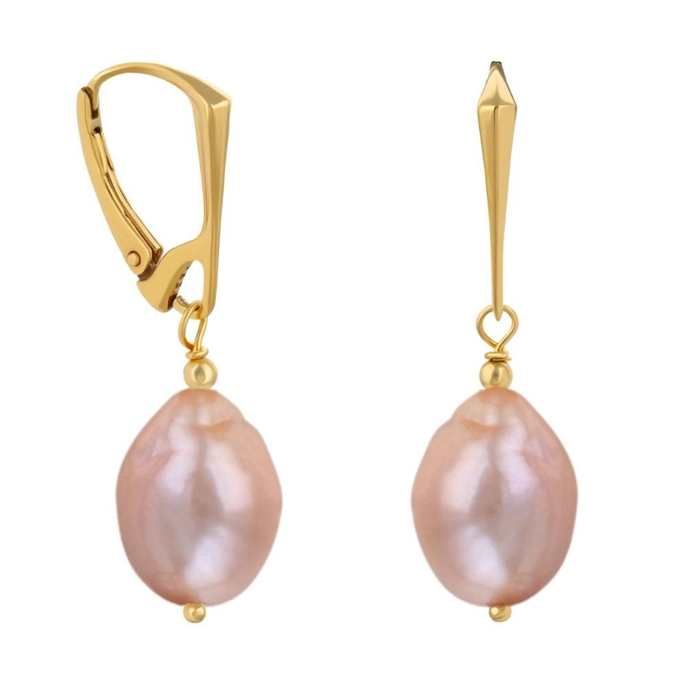 ENAYA NELLIE ROSE kolczyki różowe perły barokowe angielskie zapięcie 01