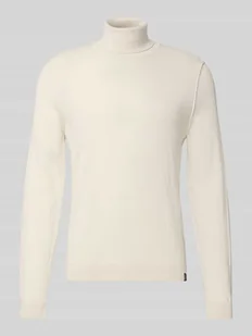 Sweter z dzianiny z golfem - Swetry męskie - miniaturka - grafika 1
