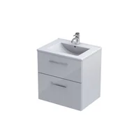 Szafki łazienkowe - Szafka łazienkowa z umywalką Oristo Geo 60 cm biały połysk KI01-ZD2S-60-1 - miniaturka - grafika 1