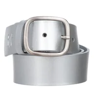 Paski - Klasyczny Pasek Damski VerMari Skórzany Srebrny Mat 4 cm - miniaturka - grafika 1