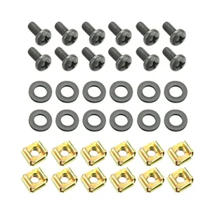Adam Hall 19" Parts 5924 M12 AH - Komplet 12 śrub M6 x 12 mm z nakrętką klatkową i podkładką w woreczku 5924M12AH - Inne akcesoria muzyczne - miniaturka - grafika 1