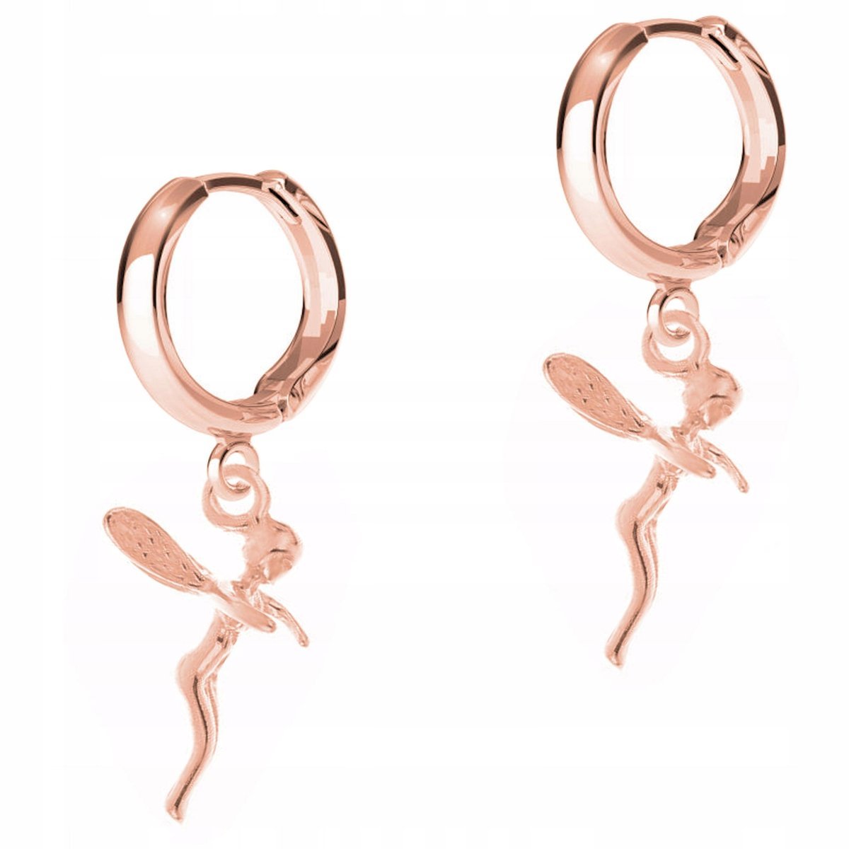 Kolczyki Pozłacane Leśna Wróżka Wróżki Blaszka Elf Czarodziejki SREBRO 925