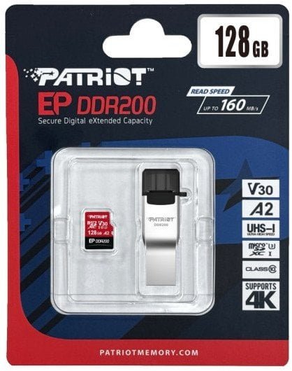 NoName PATRIOT MEMORY Micro SDXC DDR200 with A+C card reader 128GB UHS-I U3/A2/C10/V30