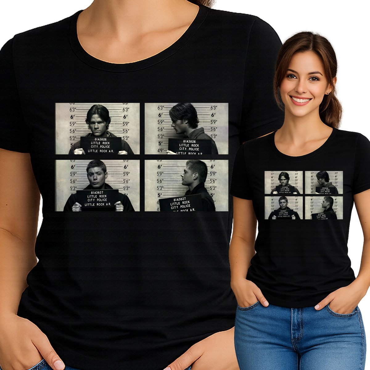 Supernatural Prison Mugshot Koszulka Nie Z Tego Świata L P392 CZARNA