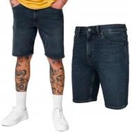 Spodenki męskie - Szorty Jeansowe PITBULL Dark Wash Highlander Granatowe 30 - miniaturka - grafika 1