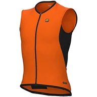 Garnitury - Alé Cycling Męska kamizelka termiczna R-EV1 Clima Protection Thermo Vest Fluo Orange, S - miniaturka - grafika 1