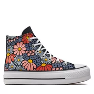 Trampki damskie - Trampki Converse Chuck Taylor All Star Lift Platform Floral A08112C Black/White/Pale Magma - miniaturka - grafika 1