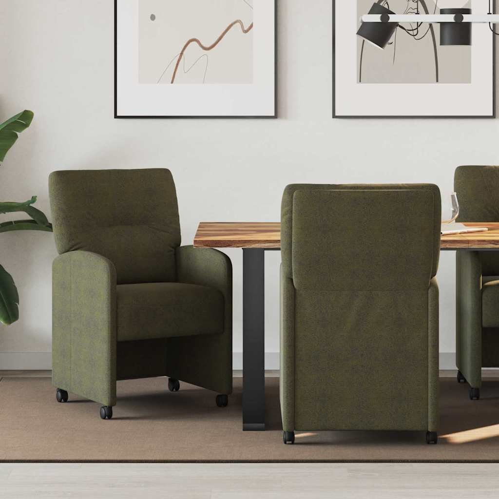 vidaXL Krzesła jadalne 2 pcs zielony wojskowy 57 x 67 x 95 cm