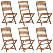 Fotele i krzesła ogrodowe - vidaXL Składane krzesła ogrodowe 6 szt. lite drewno akacjowe 3074938 - miniaturka - grafika 1
