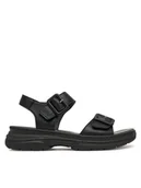 Sandały damskie - Rieker Sandały 66680-00 Czarny - miniaturka - grafika 1