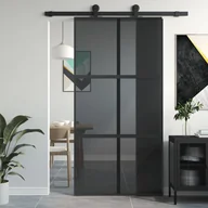 Drzwi wewnętrzne - Drzwi przesuwne, czarne, 102,5x205cm, szkło hartowane aluminium 8721012120495 - miniaturka - grafika 1