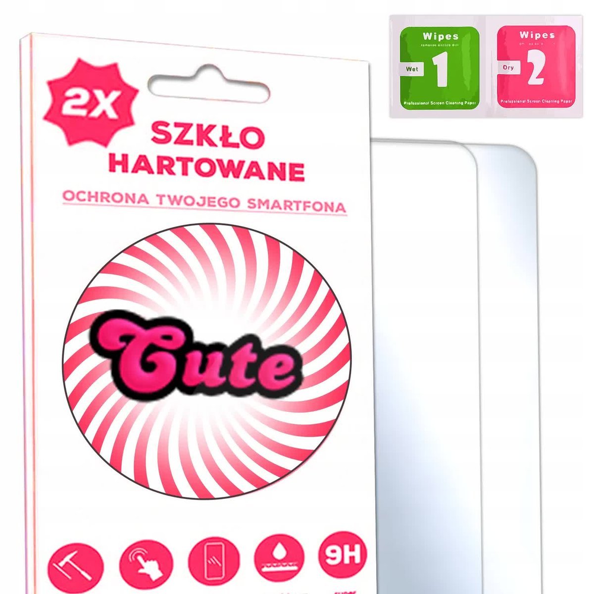 2 SZKŁA HARTOWANE OCHRONA 9H LCD DO IPHONE 14 PRO