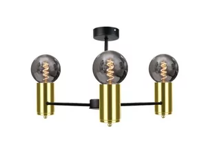 Keter Lighting Arde lampa podsufitowa 3x60W czarny/złoty 1709 - Lampy sufitowe - miniaturka - grafika 1