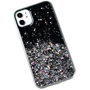 Etui silikonowe Wozinsky Star Glitter do Apple iPhone 11 - Czarny KP8647 - Etui i futerały do telefonów - miniaturka - grafika 1
