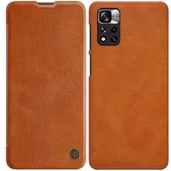 Etui i futerały do telefonów - Nillkin Qin Case etui do Xiaomi Redmi Note 11 Pro+ (China) / Redmi Note 11 Pro (China) osłona na aparat kabura pokrowiec obudowa z klapką brązowy - miniaturka - grafika 1