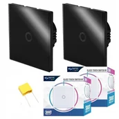 Klawisze i ramki - 2X Włącznik Schodowy Rf Czarny - miniaturka - grafika 1