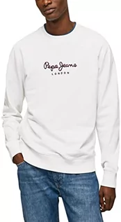 Bluzy męskie - Pepe Jeans Męska bluza Edward Crew, biała, S, biały, S - grafika 1