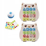 Zabawki interaktywne dla dzieci - TABLICA UKŁADANKA MONTESSORI DOPASOWYWANIE KSZTAŁTÓW WZORÓW DREWNIANA - miniaturka - grafika 1