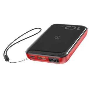 Baseus Mini S power bank 10000mAh 18W bezprzewodowa ładowarka Qi 10W USB / USB Typ C PowerDelivery QC3.0 czerwony (PPXFF10W-19) - Ładowarki do telefonów - miniaturka - grafika 7