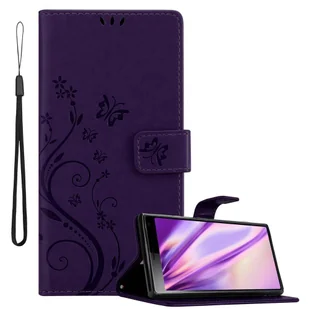 Cadorabo pokrowiec na Sony Xperia 10 / Xperia XA3 pokrowiec ochronny w kolorze fioletowym pokrowiec ochronny etui na telefon komórkowy etui w kwiaty etui w kwiaty - Etui i futerały do telefonów - miniaturka - grafika 1