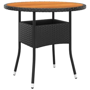 3-częściowy zestaw mebli bistro do ogrodu, polirattan, czarny - Meble ogrodowe - miniaturka - grafika 7