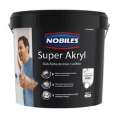 Farby wewnętrzne - Farba Nobiles Super Akryl biała 10 l - miniaturka - grafika 1