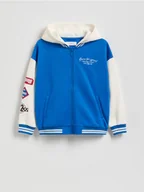 Bluzy dla chłopców - Reserved - Bawełniana bluza z nadrukiem - niebieski - miniaturka - grafika 1