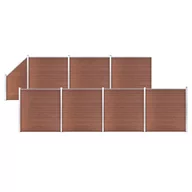 Ogrodzenia - Ogrodzenie WPC, 7 paneli kwadratowych, 1 skośny, 1311x186 cm - miniaturka - grafika 1