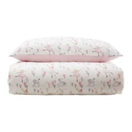 Pościel dla dzieci - Biało-różowa bawełniana pościel dziecięca do łóżeczka 120x150 cm Ballerina – Belle & Boo - miniaturka - grafika 1