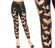 Legginsy - FIESTAS GUIRCA Czarne nietoperze podobne skórzane legginsy (38-40/M) - dodatek do kostiumu dla dorosłych kobiet - tkanina idealna na Halloween i imprezy kostiumowe - czarny - miniaturka - grafika 1