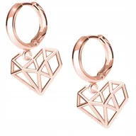 Kolczyki - Kolczyki Serce Serduszko różowe złoto 925 - miniaturka - grafika 1