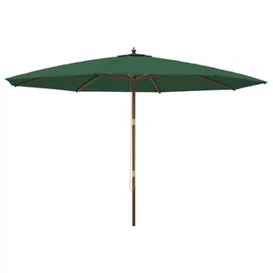 Parasol ogrodowy na drewnianym słupku, zielony, 400x273 cm Lumarko! - Parasole ogrodowe - miniaturka - grafika 3