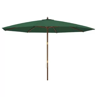Parasol ogrodowy na drewnianym słupku, zielony, 400x273 cm Lumarko - Parasole ogrodowe - miniaturka - grafika 3