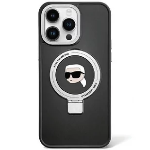 Karl Lagerfeld KLHMP15SHMRSKHK iPhone 15 6.1" czarny/black hardcase Ring Stand Karl Head MagSafe - Etui i futerały do telefonów - miniaturka - grafika 1