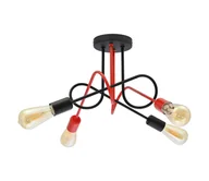 Lampy sufitowe - Lampa sufitowa Cambridge, 4-pkt., czarno-czerwona - miniaturka - grafika 1