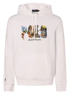 Swetry męskie - Polo Ralph Lauren Męski sweter z kapturem Mężczyźni Bawełna biały jednolity, M - miniaturka - grafika 1