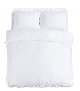 140x200/220 RUFFLES biały mikroperkal kpl pościeli - Pościel - miniaturka - grafika 1