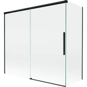 Parawany nawannowe - Mexen Rox parawan nawannowy 2-skrzydłowy rozsuwany 170 + 80 x 150 cm, transparent, czarny - 8C9-170-080-70-00 - miniaturka - grafika 1