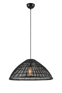 Lampa wisząca z plecionym, czarnym abażurem 108674 z serii CAPELLO - Lampy sufitowe - miniaturka - grafika 1