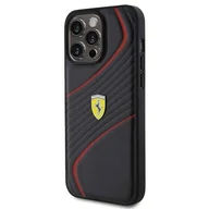 Etui i futerały do telefonów - Etui Ferrari Twist Metal Logo na iPhone 15 Pro Max - czarne - miniaturka - grafika 1