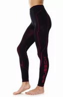 Spodnie sportowe damskie - Spodnie damskie Brubeck Cooler LE12470 czarno-amarantowy - miniaturka - grafika 1