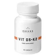 Witaminy i minerały - Cheers Vitamin D3+K2 suplement diety 60 kapsułek - miniaturka - grafika 1