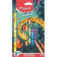 Przybory szkolne - Maped Kredki Jumbo Jungle Fever trójkątne 12 szt. - miniaturka - grafika 1